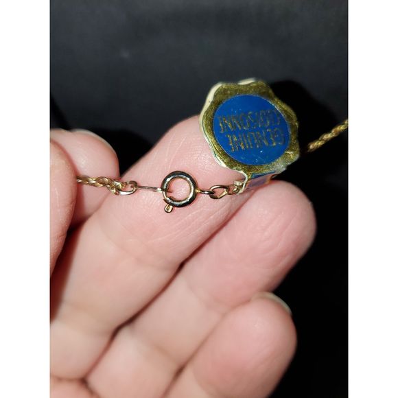 A Genuine Cloisonne Fish Pendant Necklace Tropical Costume Jewelry Gold Tone - Picture 7 of 11